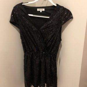 Black sequences romper